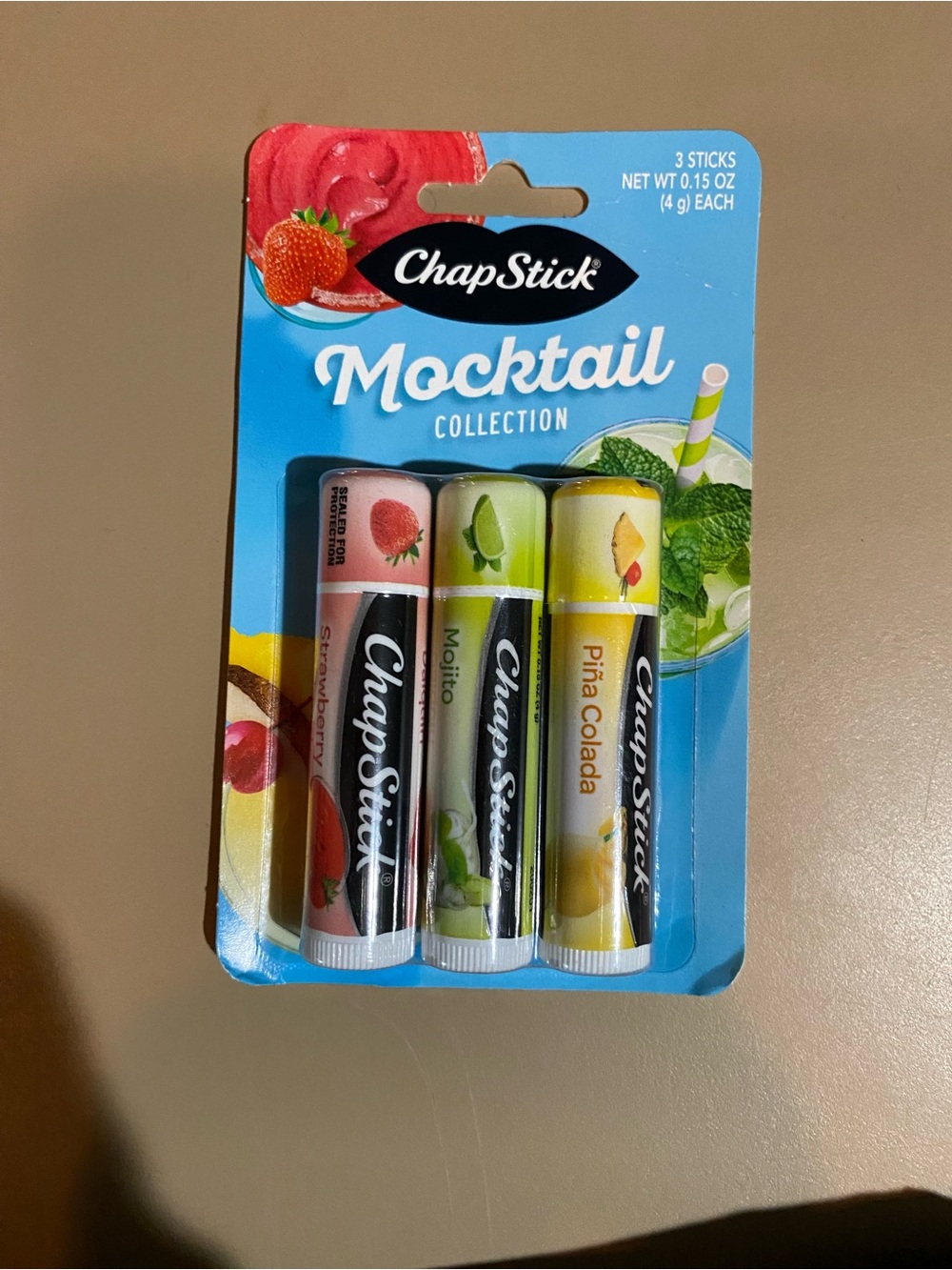 Mocktail Collection Lip Balm - Strawberry, Mojito & Piña Colada (Pack of 3)